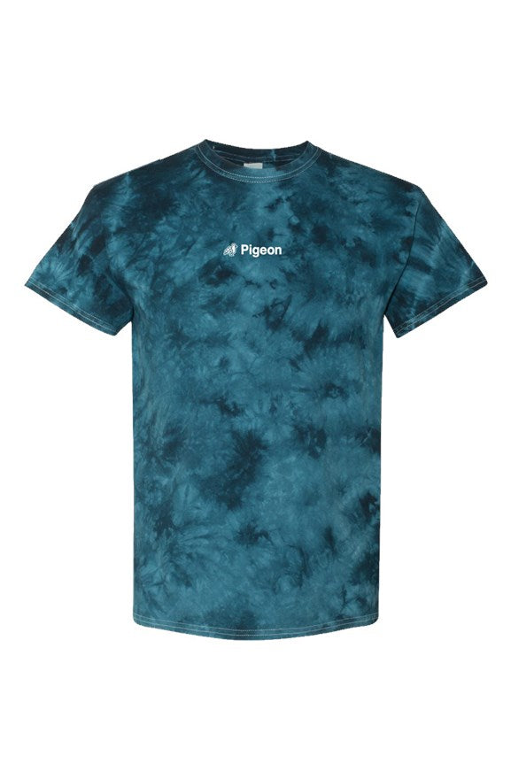 Navy Tie-Dye Tee - Centered Logo